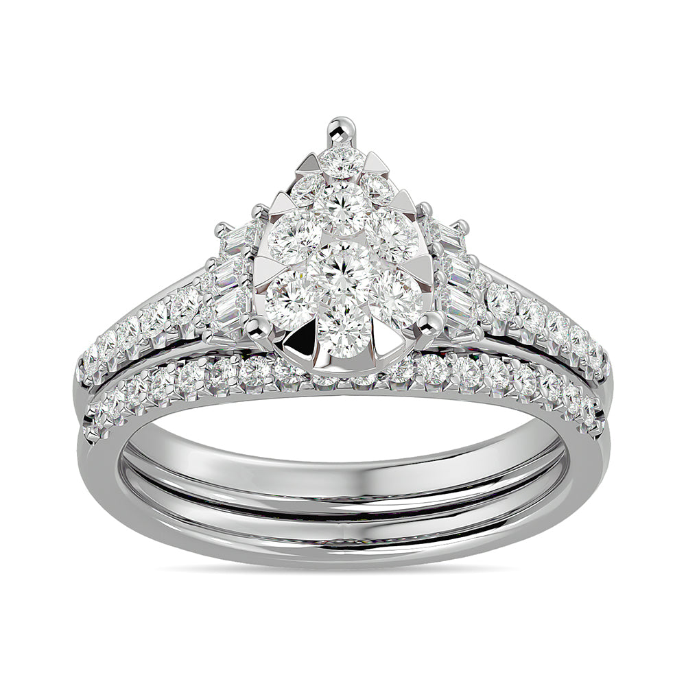 Diamond 1 Ct Tw Bridal Ring In 14K White Gold