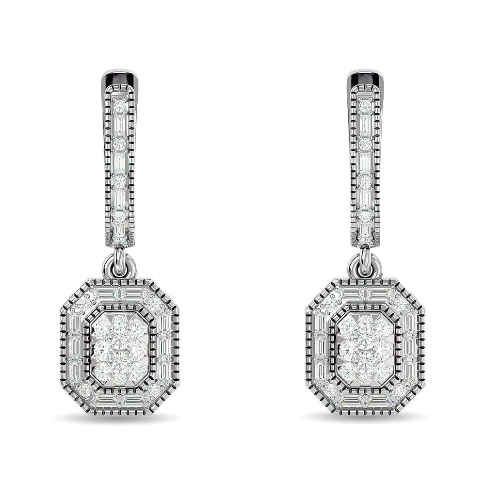 Diamond 3/4 Ct Tw Fashion Earrings In 14K White Gold