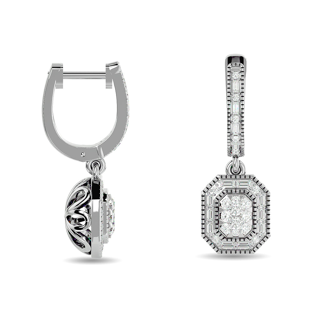 Diamond 3/4 Ct Tw Fashion Earrings In 14K White Gold