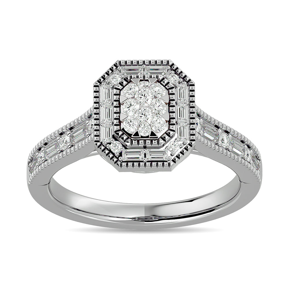Diamond 1/2 Ct Tw Engagement Ring In 14K White Gold