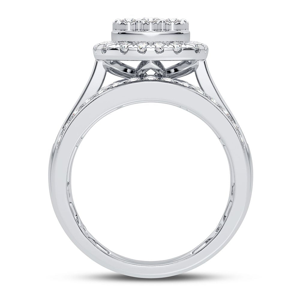 10K White Gold Elegant 1.00Ct Diamond Ring