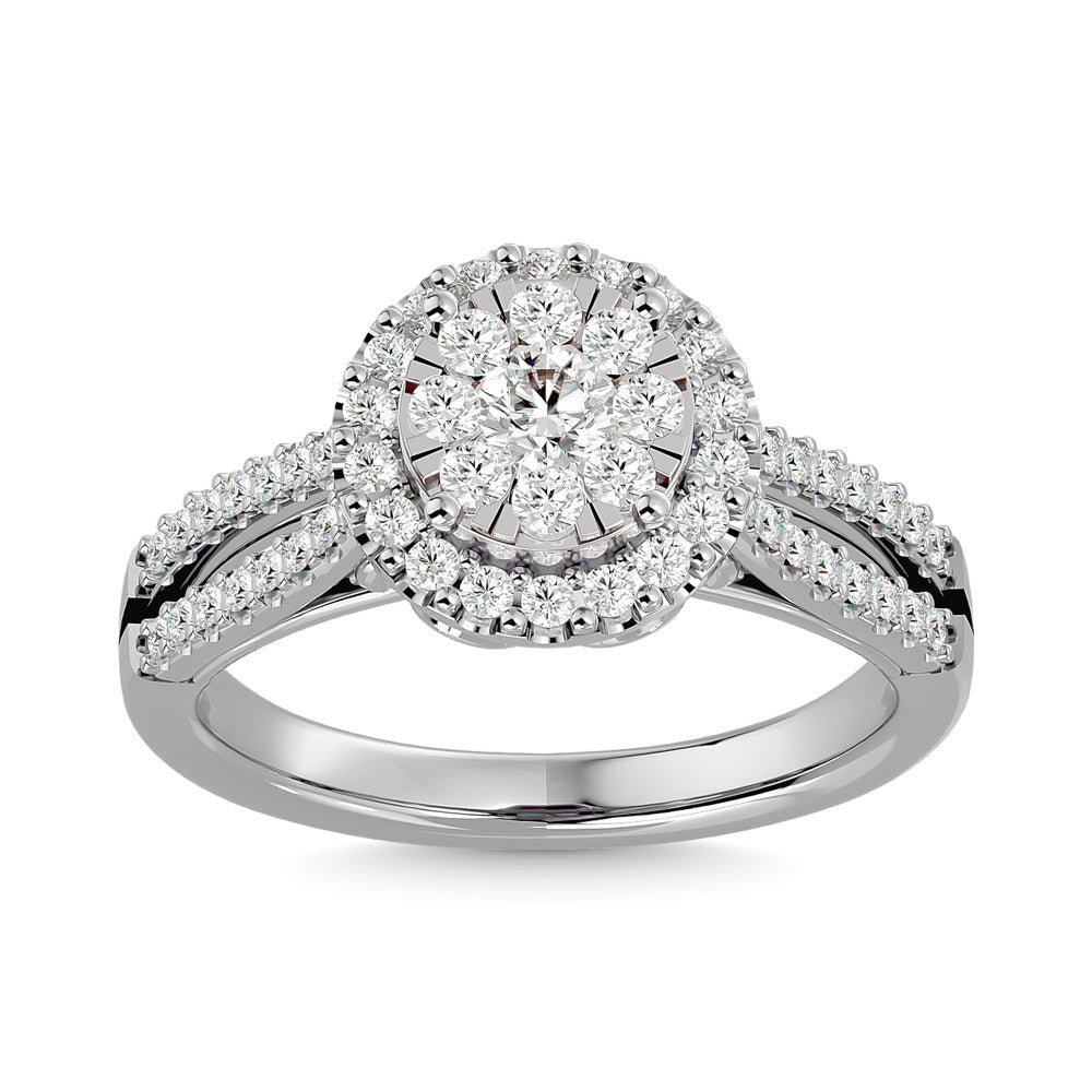 Diamond 3/4 Ct Tw Engagement Ring In 14K White Gold
