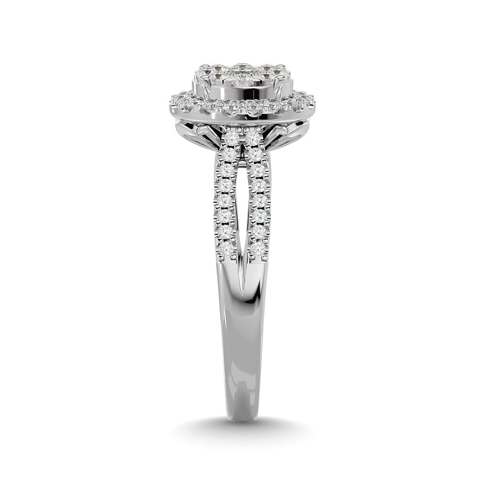 Diamond 3/4 Ct Tw Engagement Ring In 14K White Gold