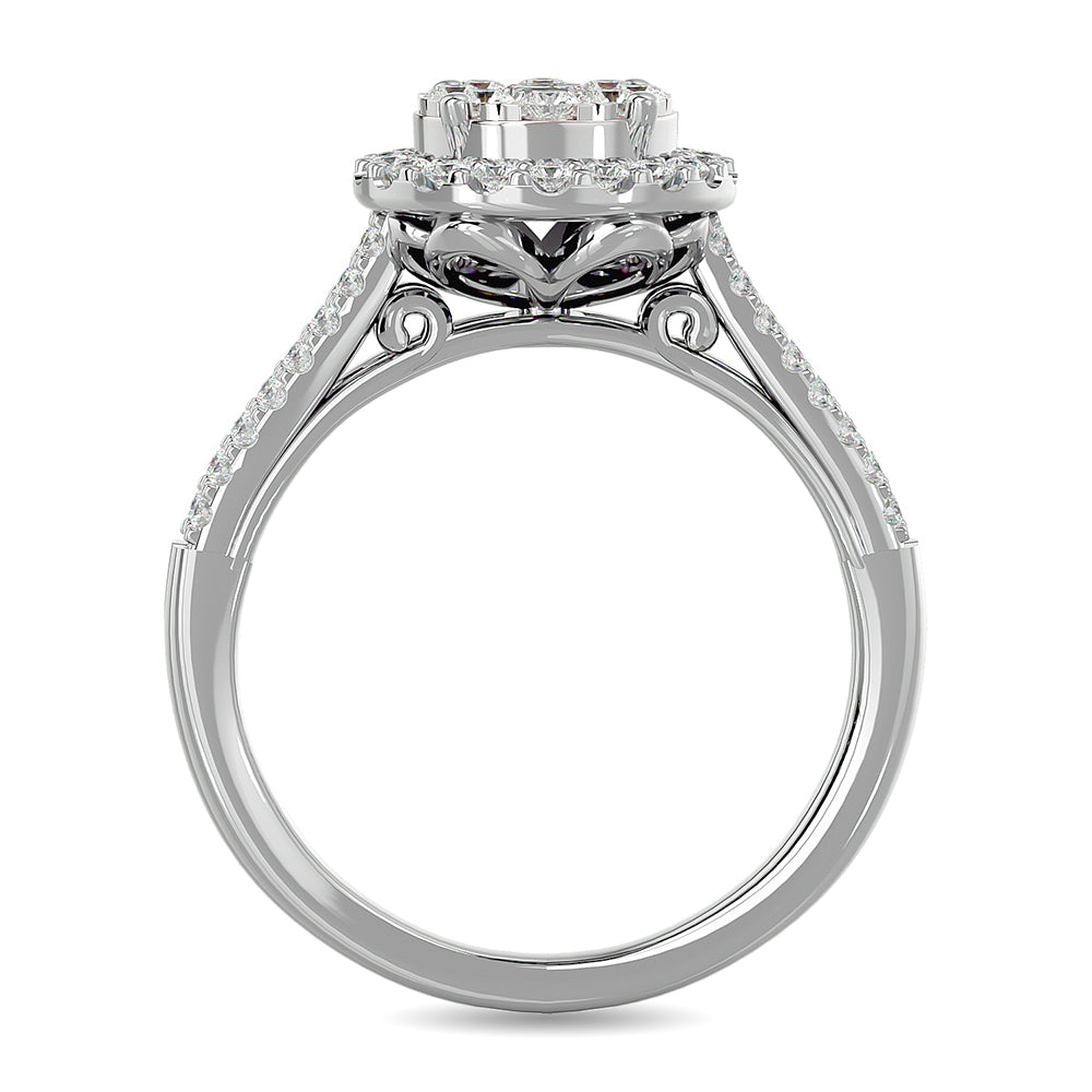 Diamond 3/4 Ct Tw Engagement Ring In 14K White Gold