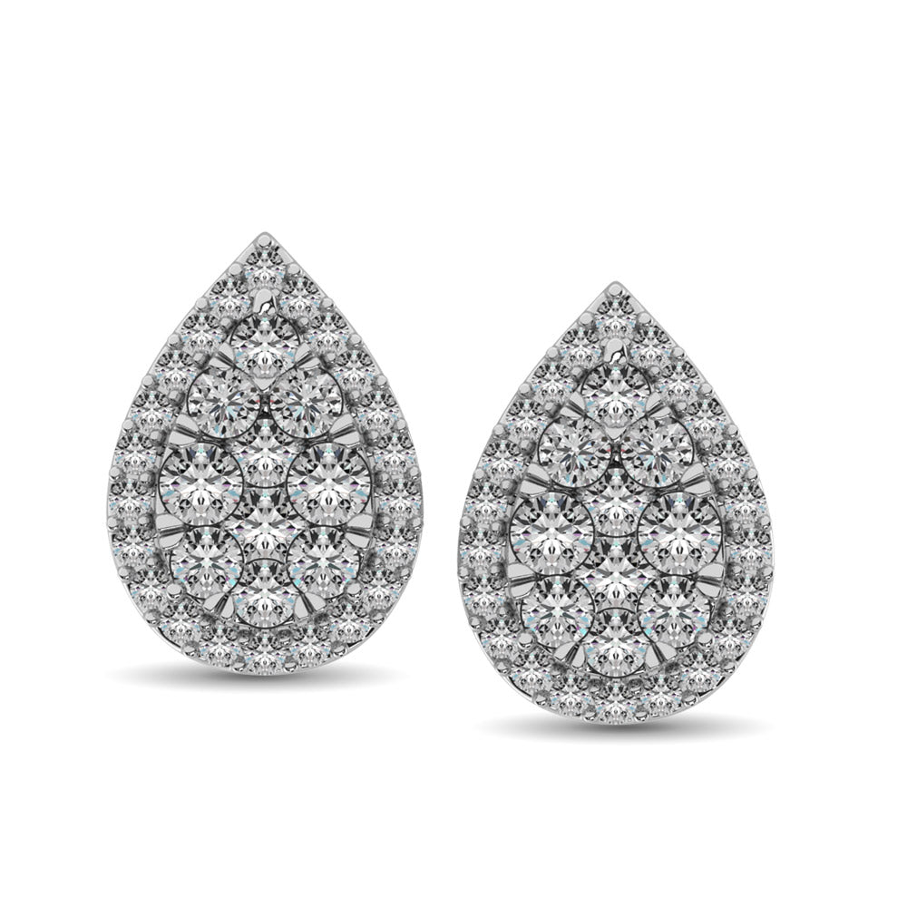 Diamond 3/4 Ct Tw Pear Shape Fashion Earrings In 14K White Gold
