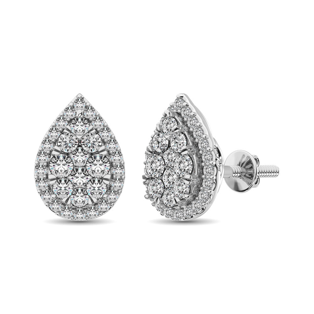 Diamond 3/4 Ct Tw Pear Shape Fashion Earrings In 14K White Gold