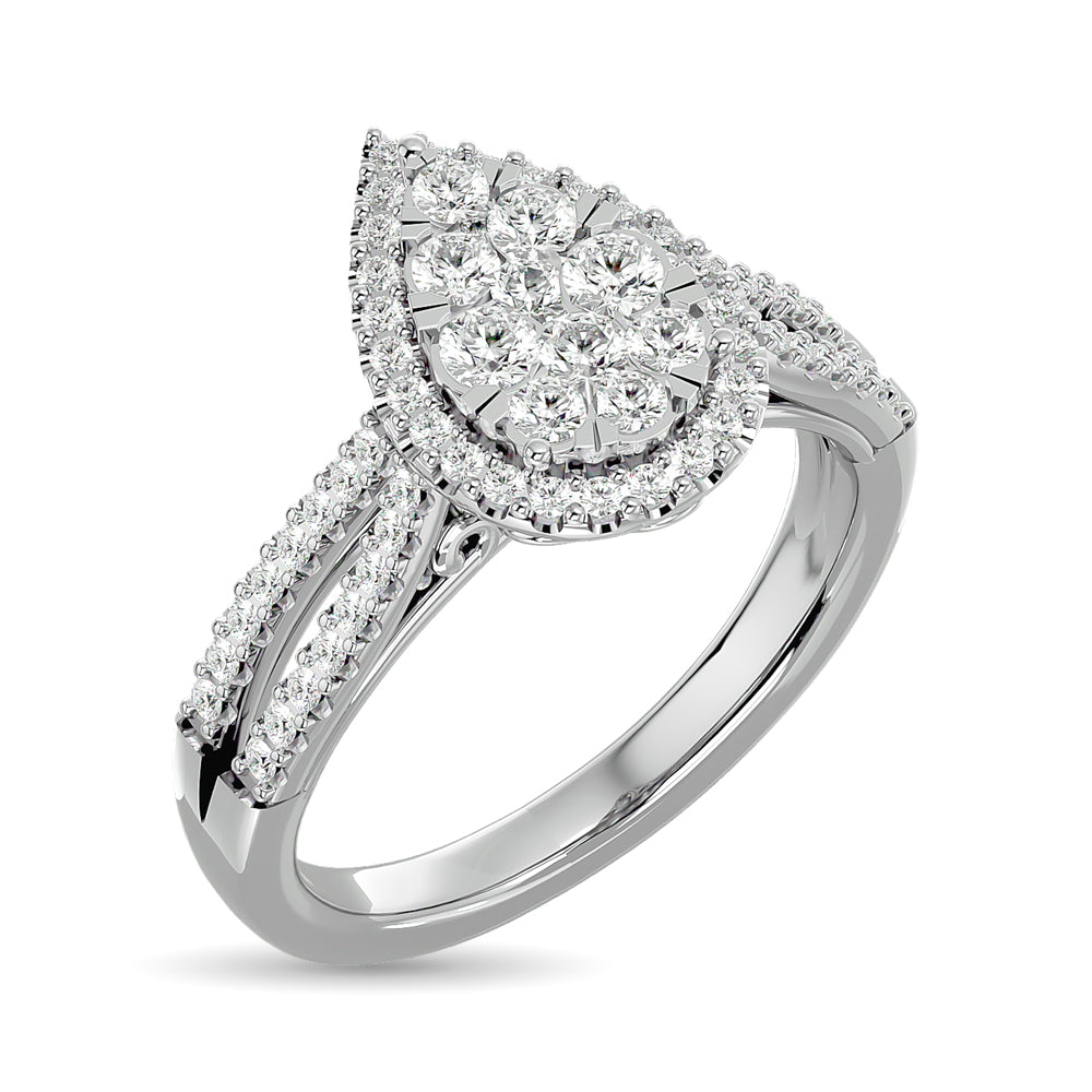 Diamond Engagement Ring 3/4 Ct Tw In 14K White Gold