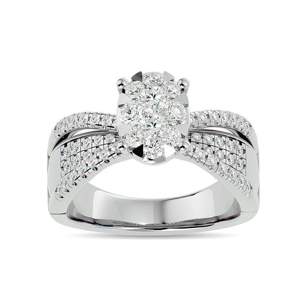 Diamond 1 Ct Tw Engagement Ring In 14K White Gold