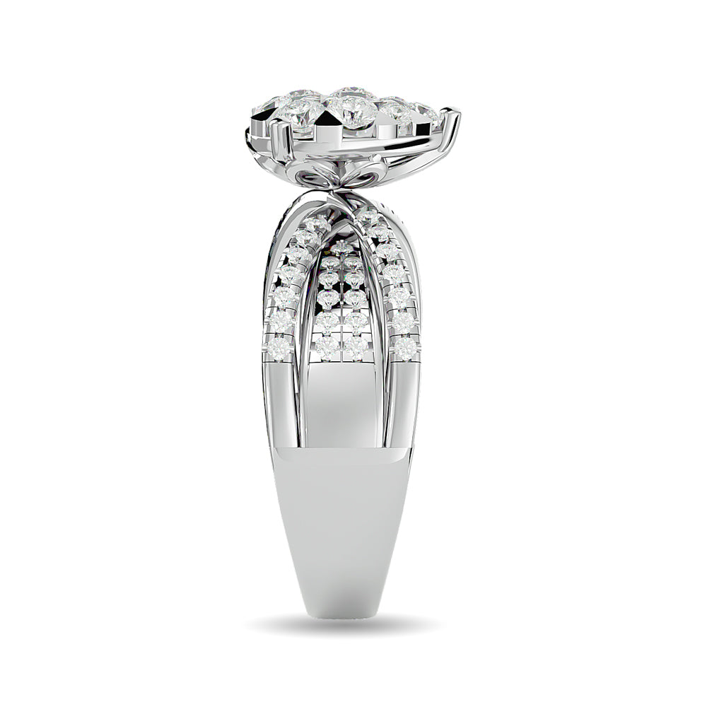 Diamond 1 Ct Tw Engagement Ring In 14K White Gold