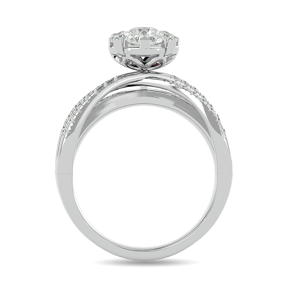 Diamond 1 Ct.Tw. Engagement Ring In 14K White Gold