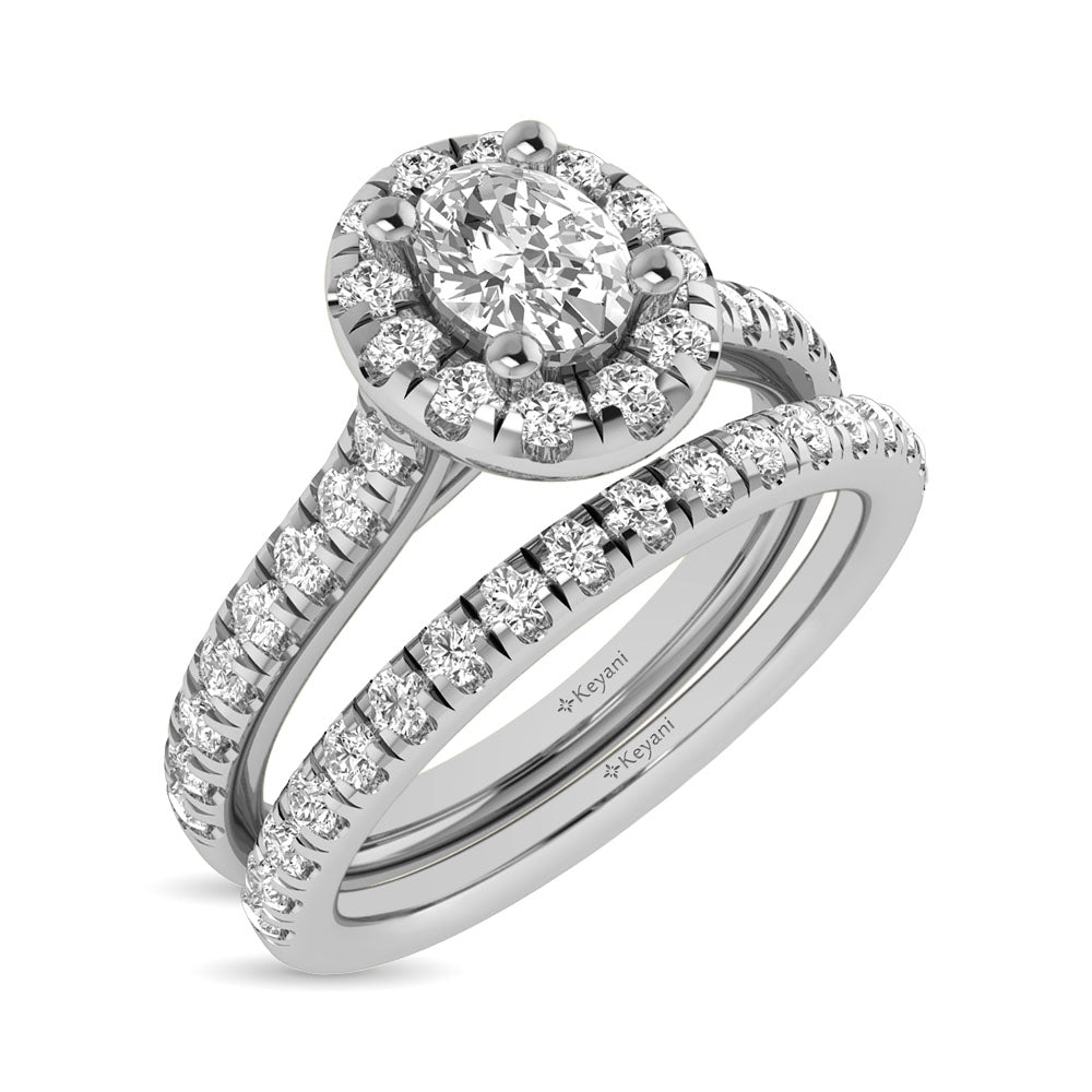 14KT White Gold 1Ct.Tw. Diamond keyani Bridal Ring