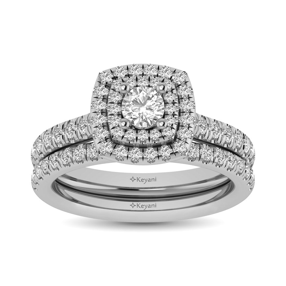 14KT White Gold 1Ct.Tw. Diamond keyani Bridal Ring