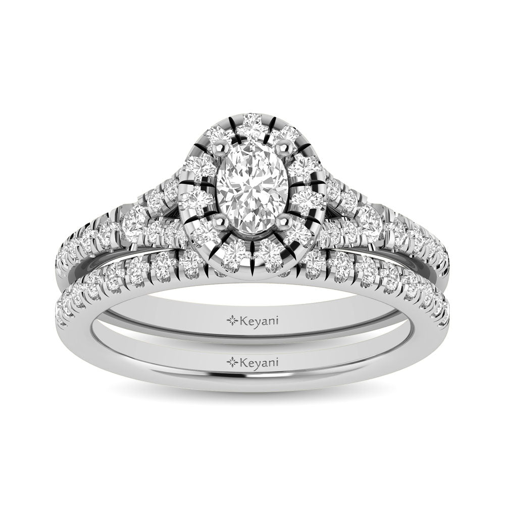 14Kt White Gold 1Ct.Tw. Diamond Keyani Bridal Ring