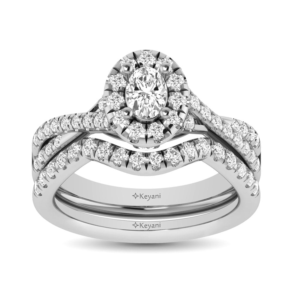 14Kt White Gold 1Ct.Tw. Diamond Keyani Bridal Ring