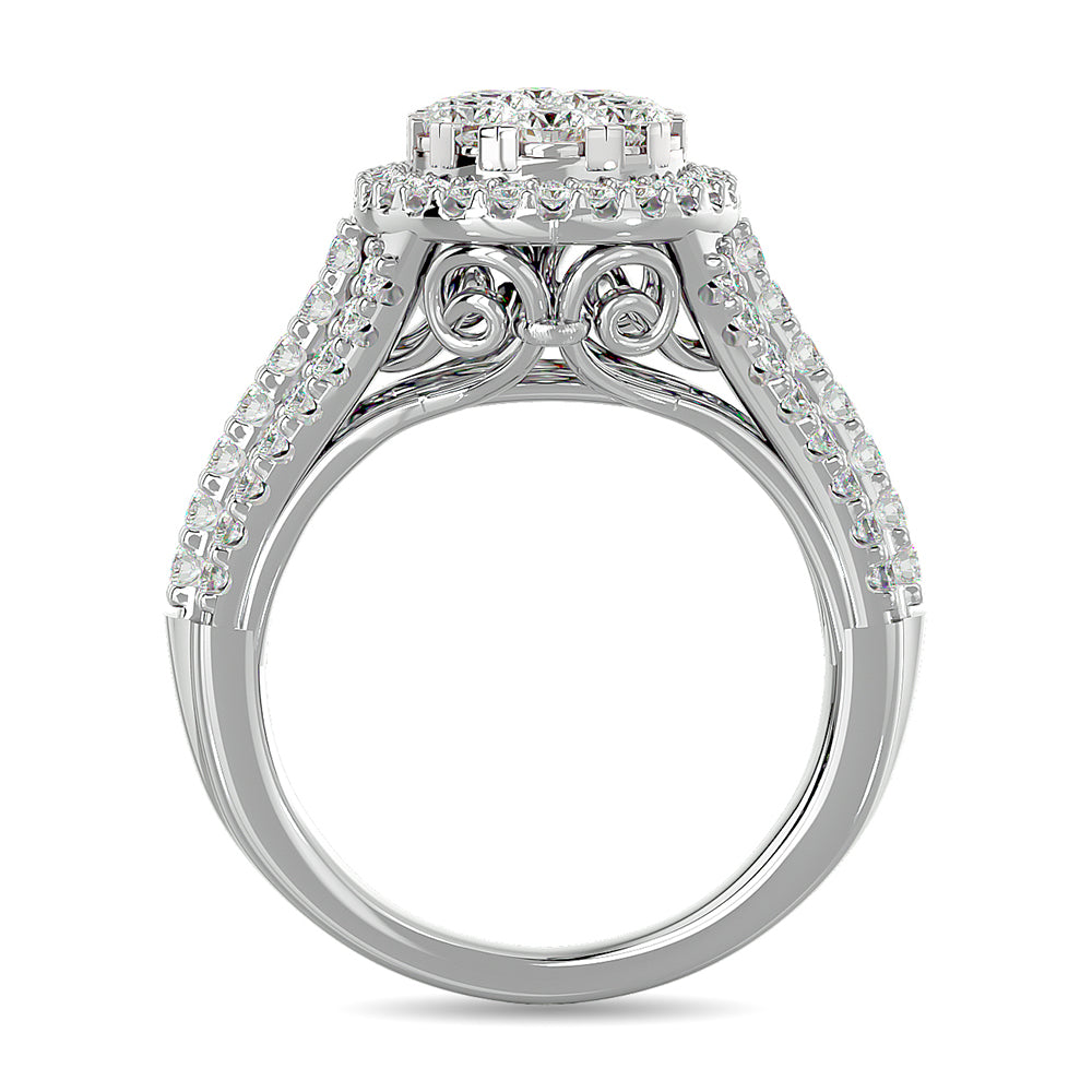 Diamond 2 Ct Tw Engagement Ring In 14K White Gold