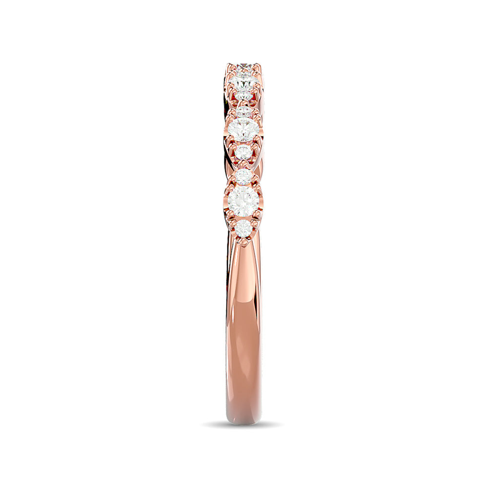 Diamond Wedding Band 1/5 Ct Tw In 14K Rose Gold