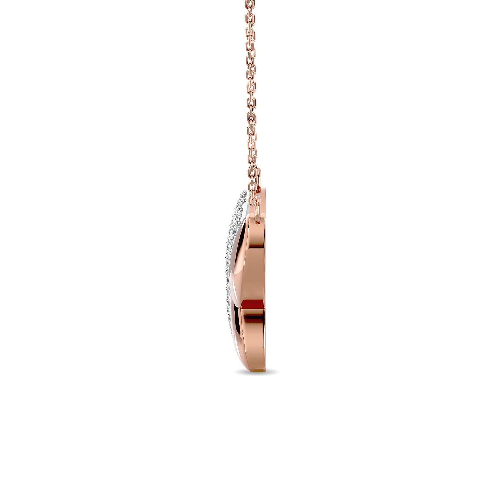 Diamond 1/8 Ct Tw Butterfly Necklace In 10K Rose Gold