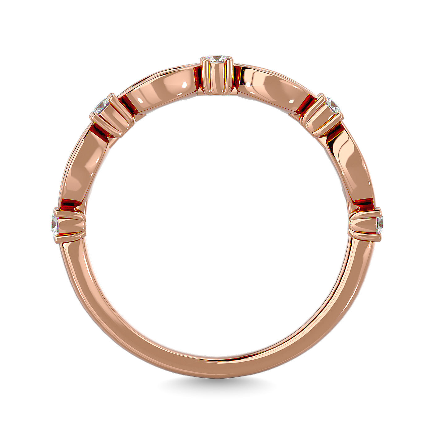 Diamond 1/4 Ct.Tw. Stackable Band In 14K Rose Gold