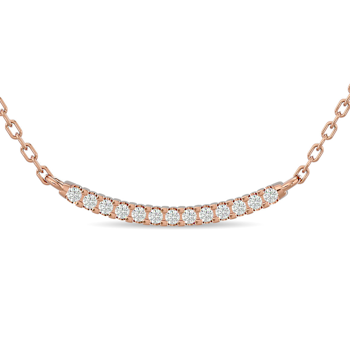 Diamond 1/6 Ct Tw Fashion Necklace In 10K Rose Gold