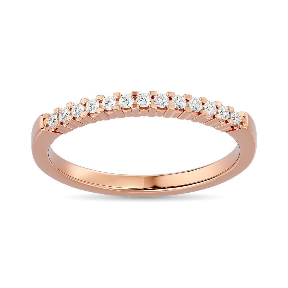 Diamond Wedding Band 1/6 Ct Tw In 10K Rose Gold