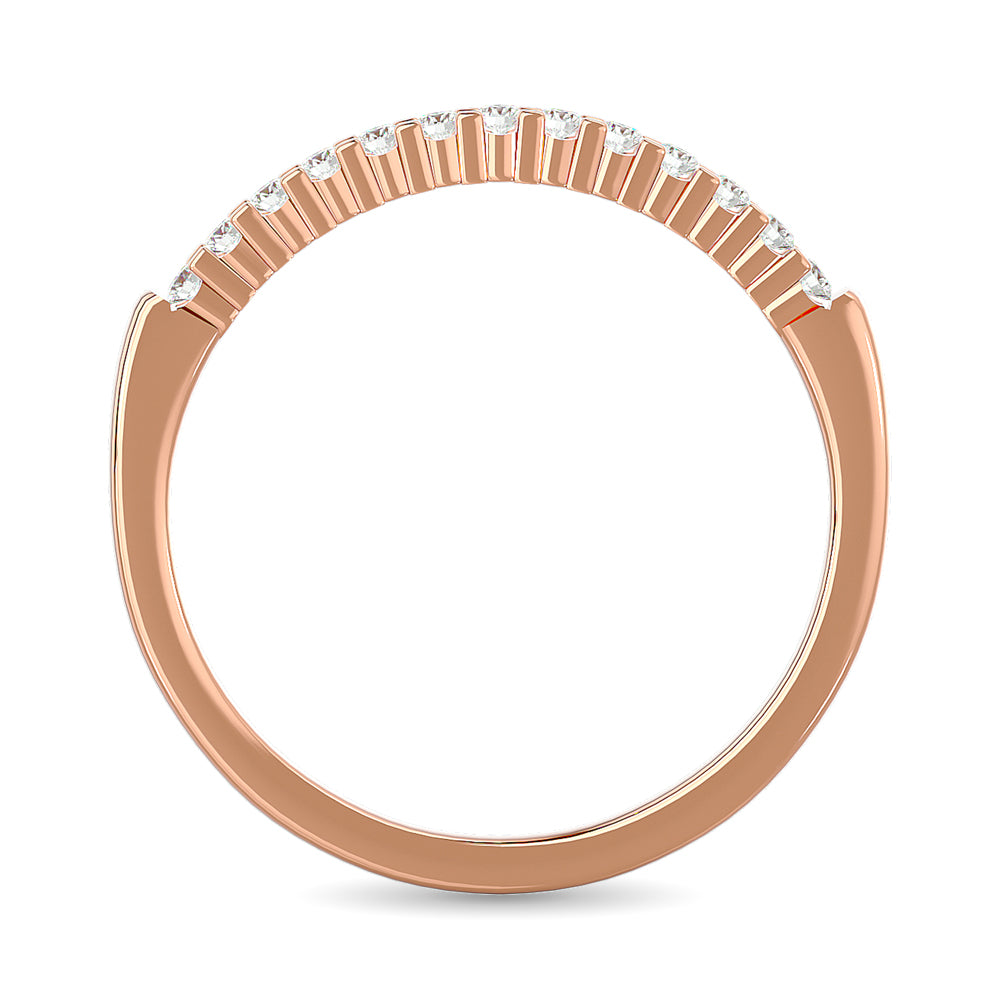 Diamond Wedding Band 1/6 Ct Tw In 10K Rose Gold
