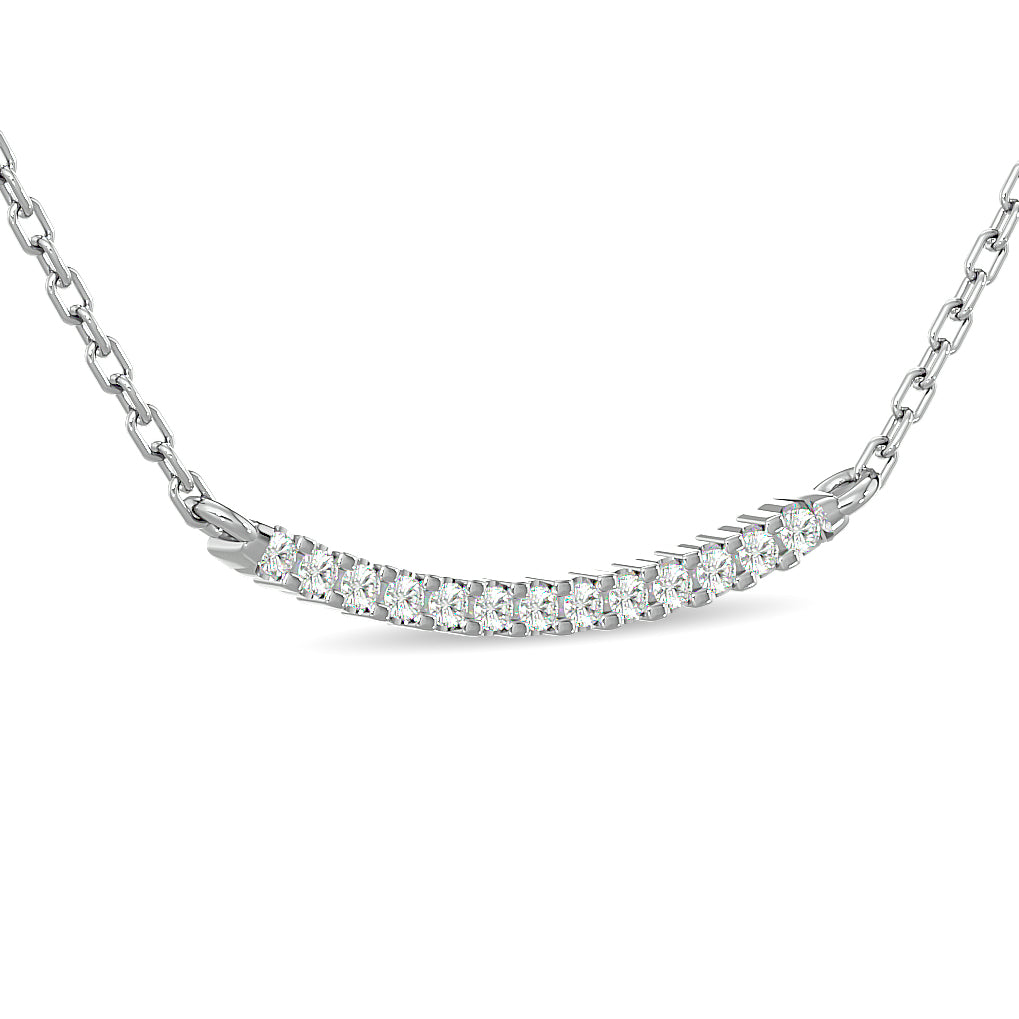 Diamond Round Cut Fashion Necklace 1/6 Ct Tw In 10K White Gold