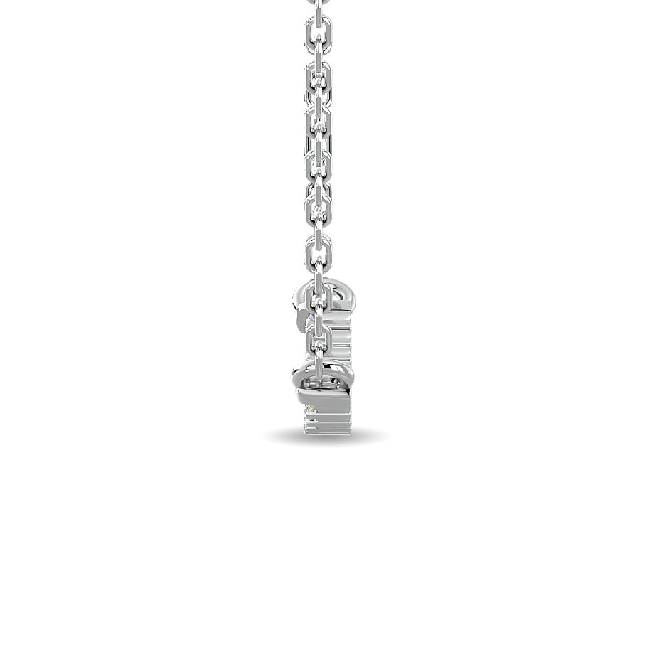 Diamond Round Cut Fashion Necklace 1/6 Ct Tw In 10K White Gold