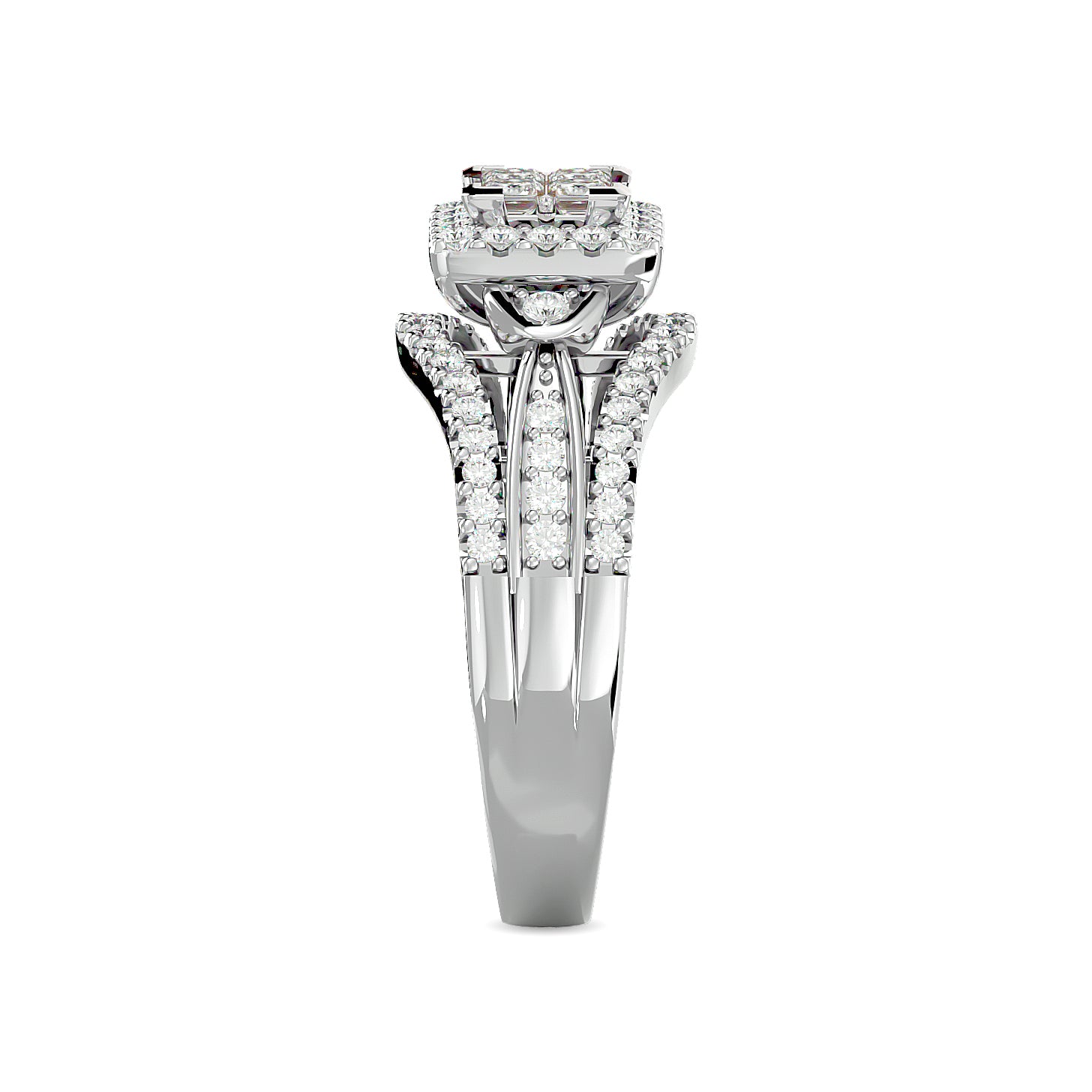 Diamond 3/4 ct tw Princess Head Engagement Ring in 10K White Gold