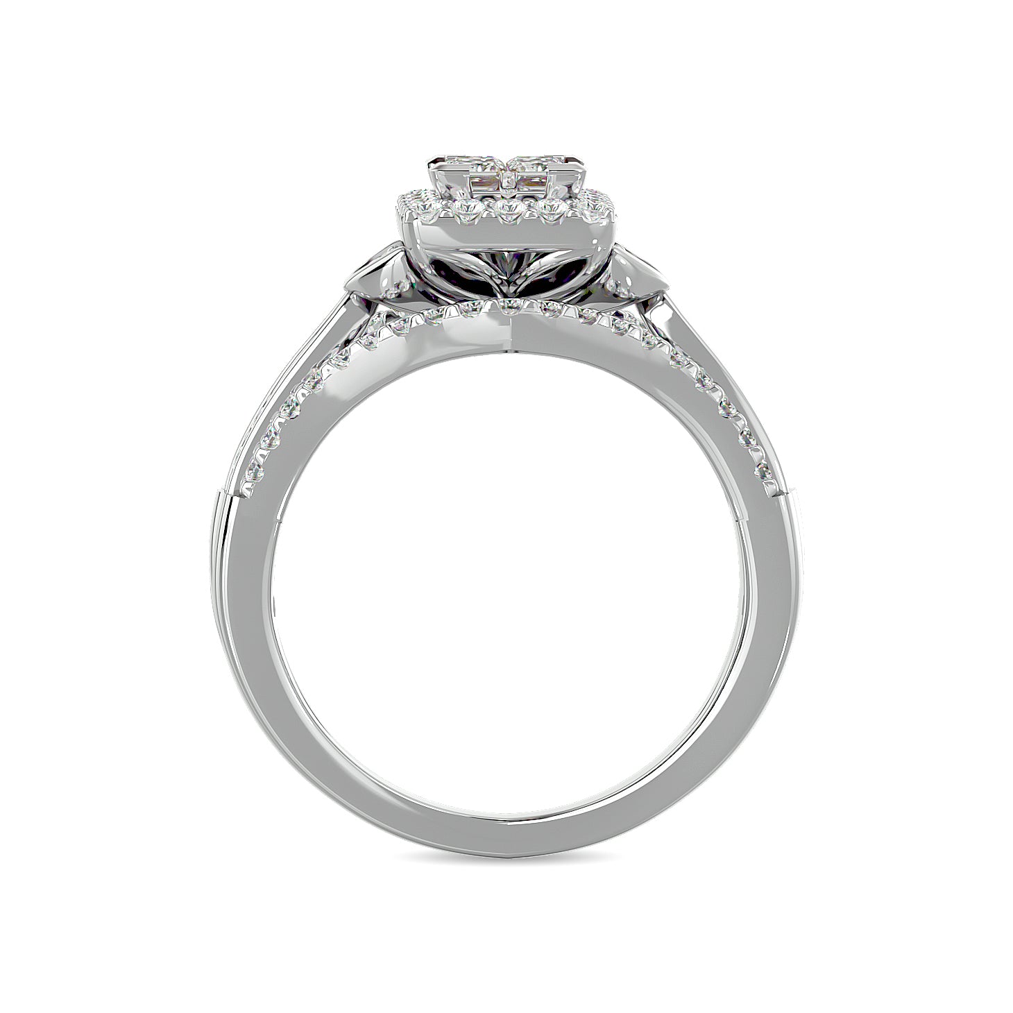 Diamond 3/4 ct tw Princess Head Engagement Ring in 10K White Gold