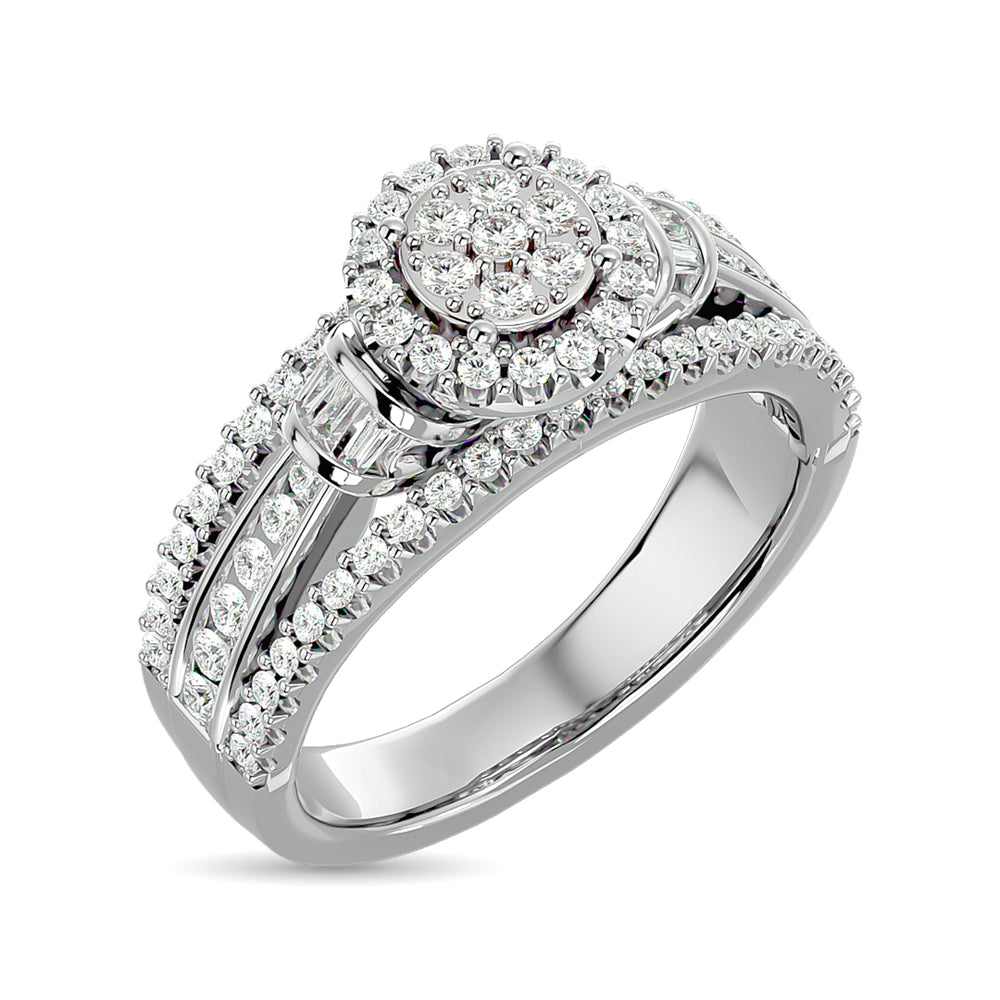 Diamond Engagement Ring 3/4 Ct Tw In 10K White Gold