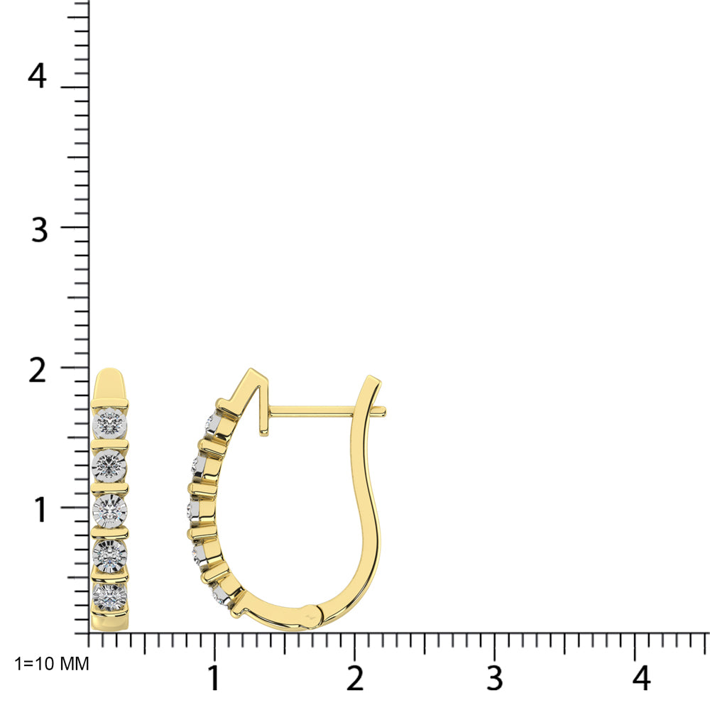 Diamond Hoop Earrings 1/10 ct tw in 10K Yellow Gold