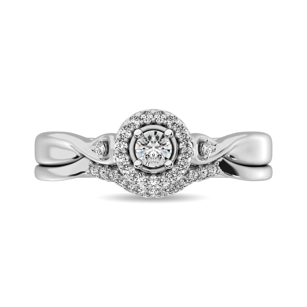 Diamond Bridal Ring 1/6 Ct Tw In Round-Cut 10K White Gold