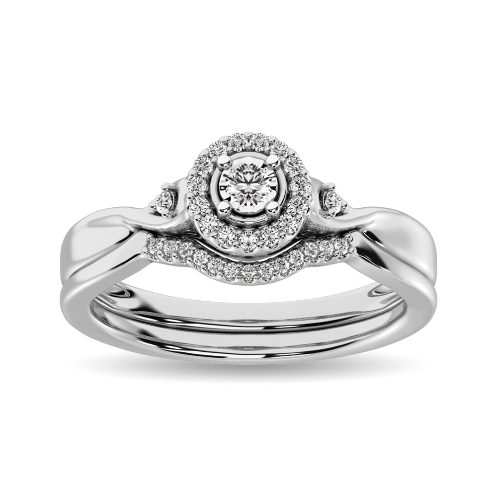 Diamond Bridal Ring 1/6 Ct Tw In Round-Cut 10K White Gold