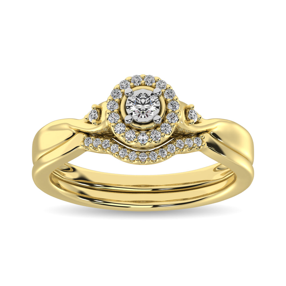 Diamond Bridal Ring 1/6 Ct Tw In Round-Cut 10K Yellow Gold