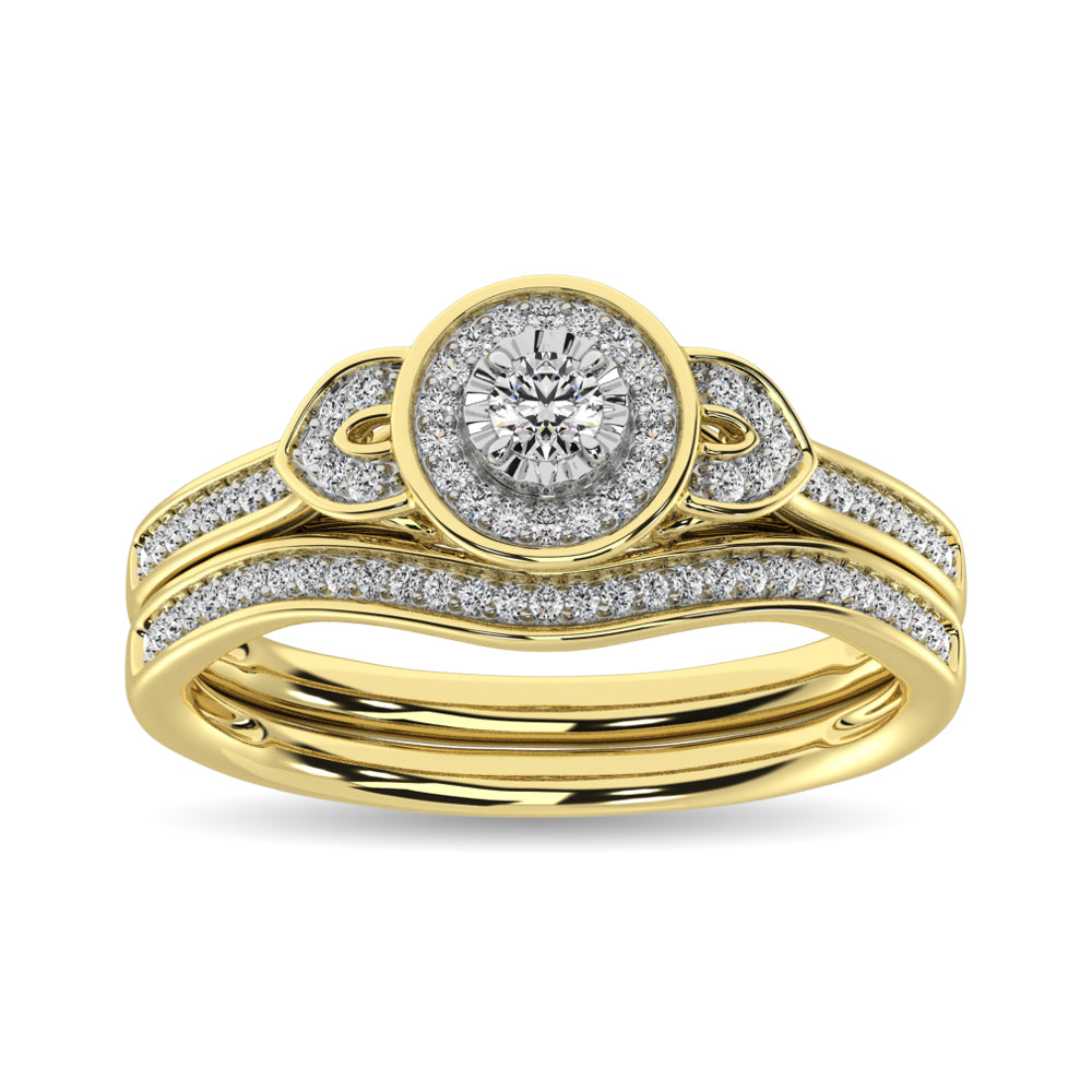 Diamond Bridal Ring 1/5 ct tw in Round-cut 10K Yellow Gold