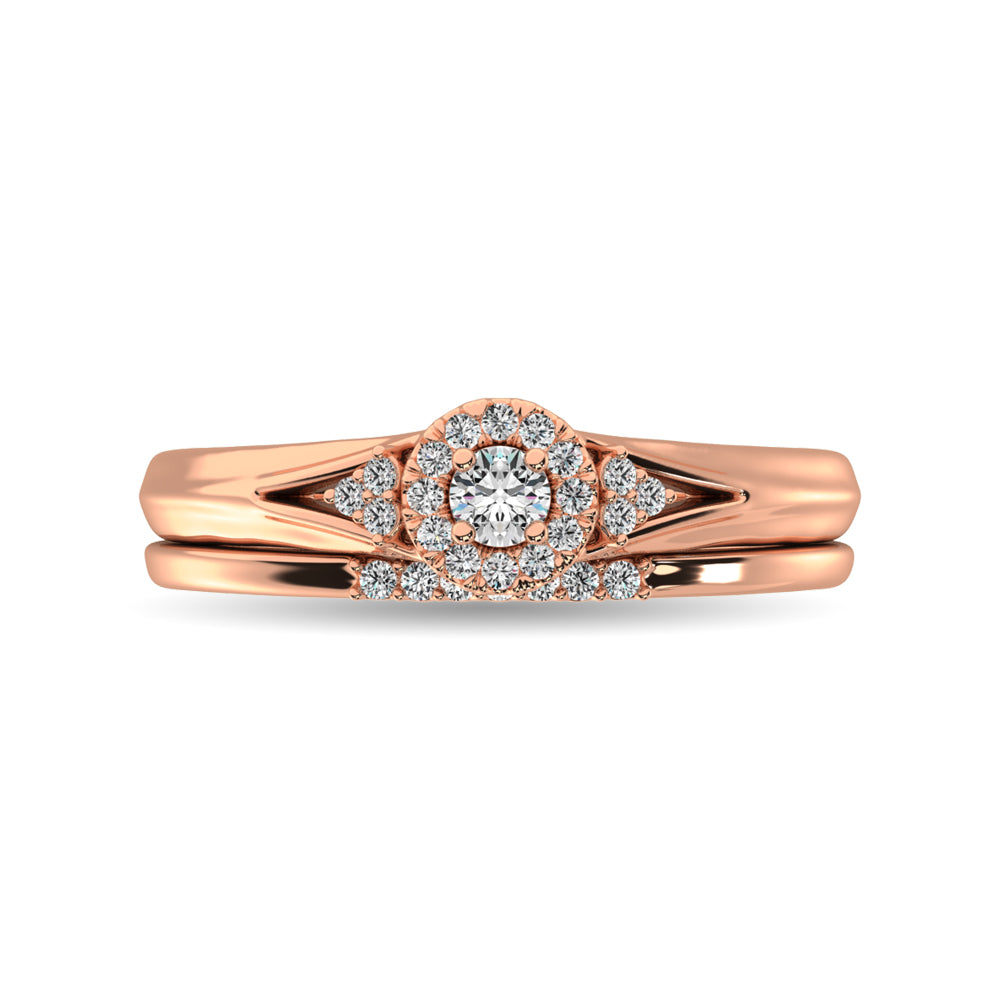 Diamond Bridal Ring 1/4 ct tw in Round-cut 10K Rose Gold