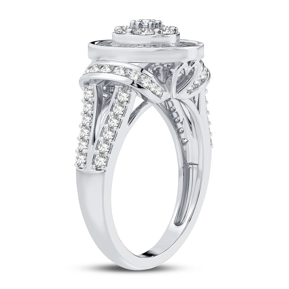 10K White Gold Dazzling 1.00Ct Diamond Ring
