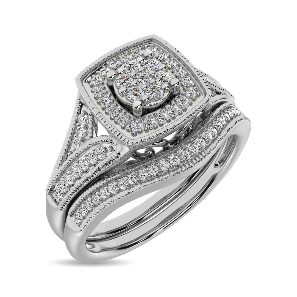 Diamond Bridal Ring 1/6 Ct Tw In Round-Cut 10K In White Gold