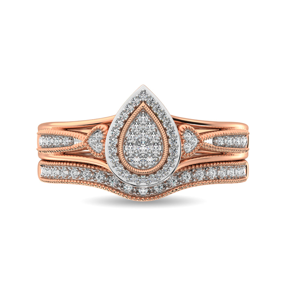 Diamond Bridal Ring 1/6 ct tw in Round-cut 10K in Rose Gold