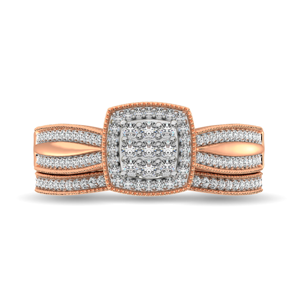 Diamond Bridal Ring 1/4 ct tw in Round-cut 10K in Rose Gold