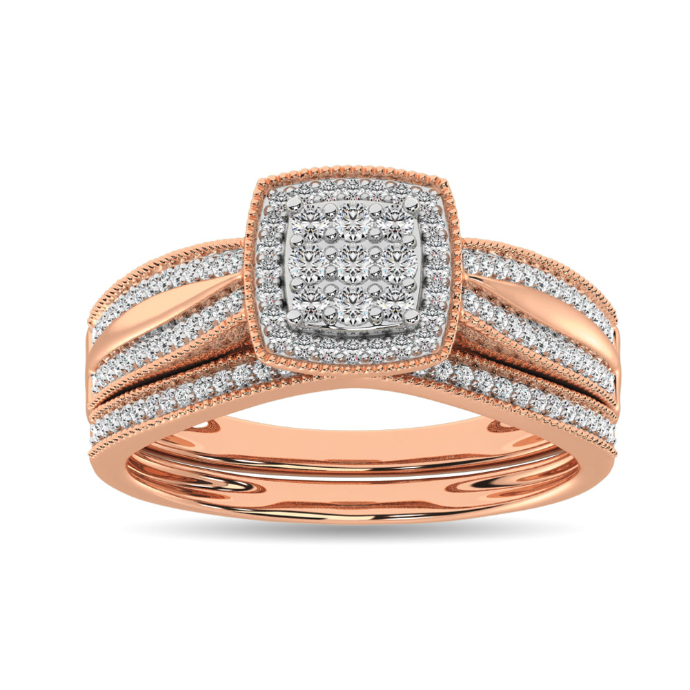 Diamond Bridal Ring 1/4 ct tw in Round-cut 10K in Rose Gold