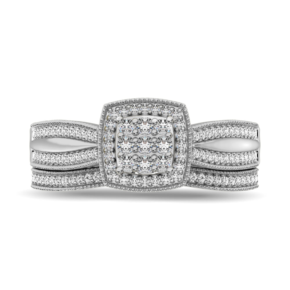 Diamond Bridal Ring 1/4 Ct Tw In Round-Cut 10K In White Gold