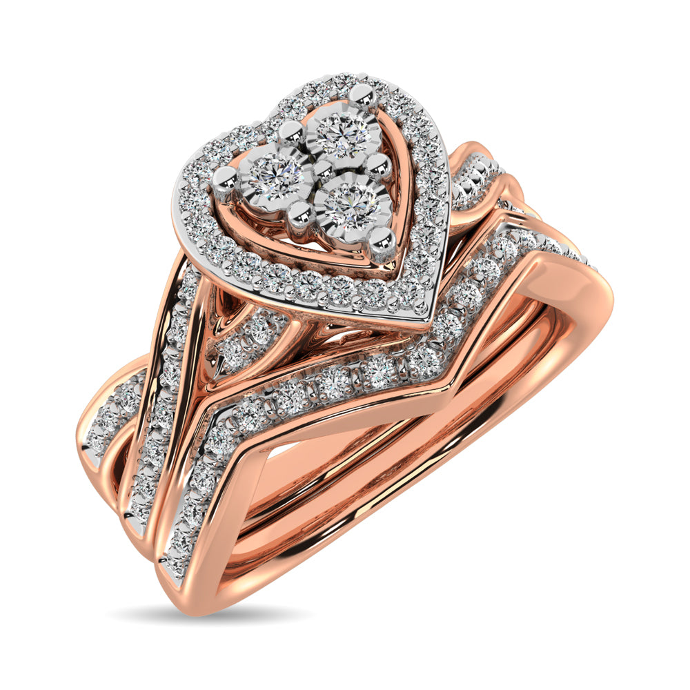 Diamond Bridal Ring 1/5 ct tw in Round-cut 10K in Rose Gold