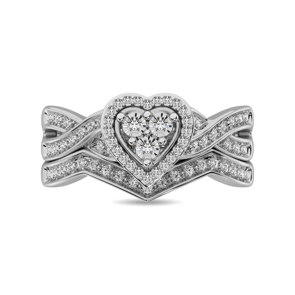 Diamond Bridal Ring 1/5 Ct Tw In Round-Cut 10K In White Gold