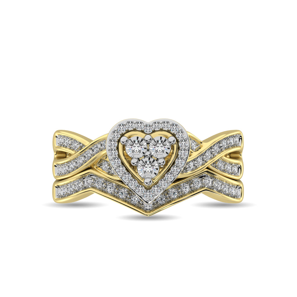 Diamond Bridal Ring 1/5 Ct Tw In Round-Cut 10K In Yellow Gold