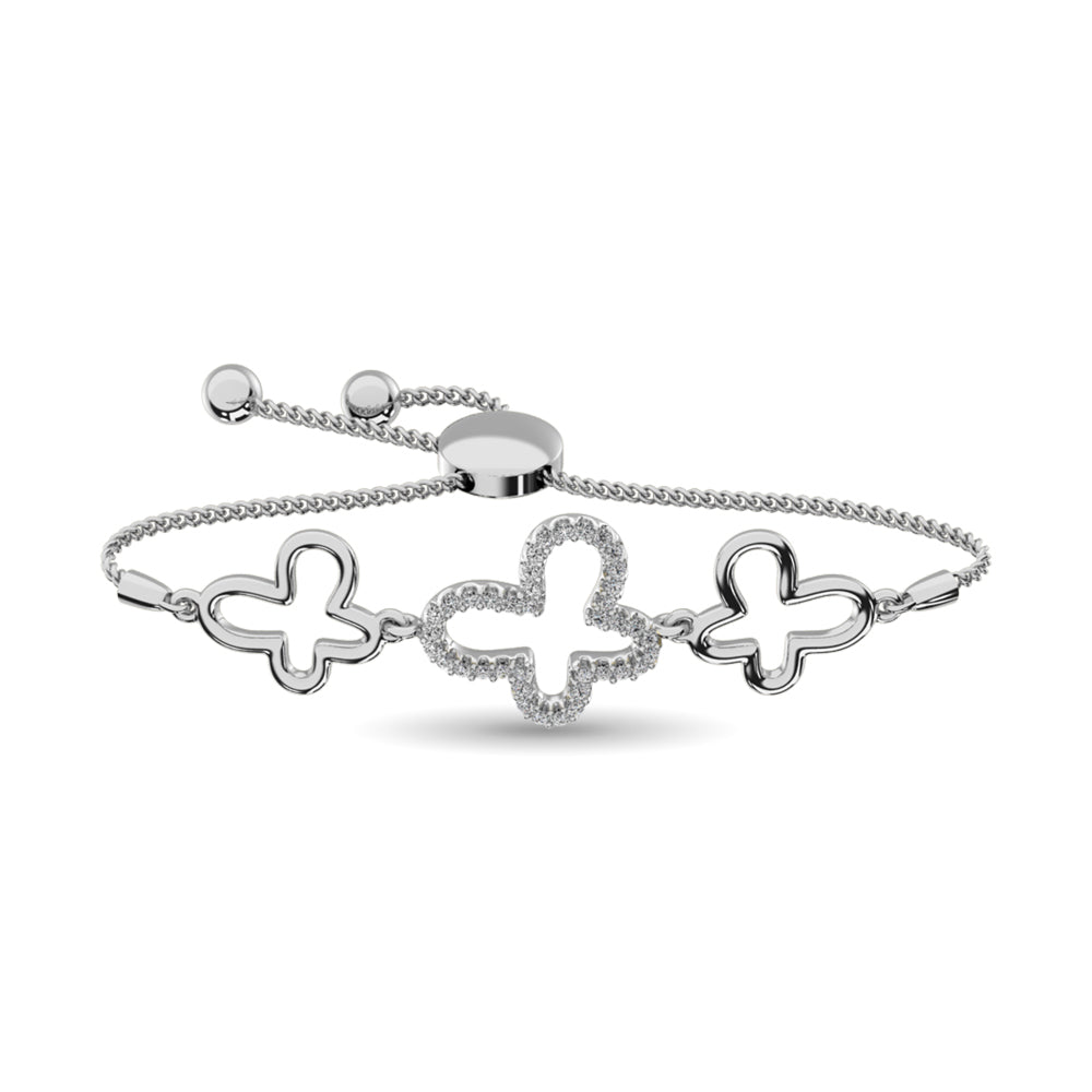 Diamond 1/8 Ct Tw Bracelet In Sterling Silver