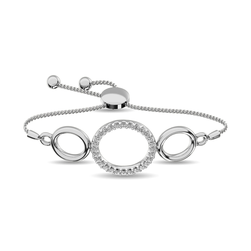 Diamond Circle Bracelet 1/6 Ct Tw In Sterling Silver