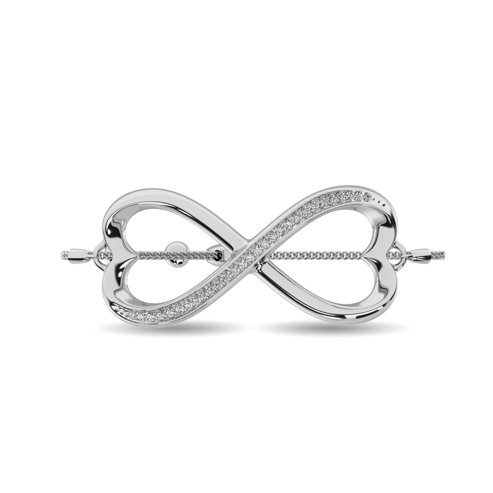 Diamond Infinity Bracelet 1/6 Ct Tw In Sterling Silver