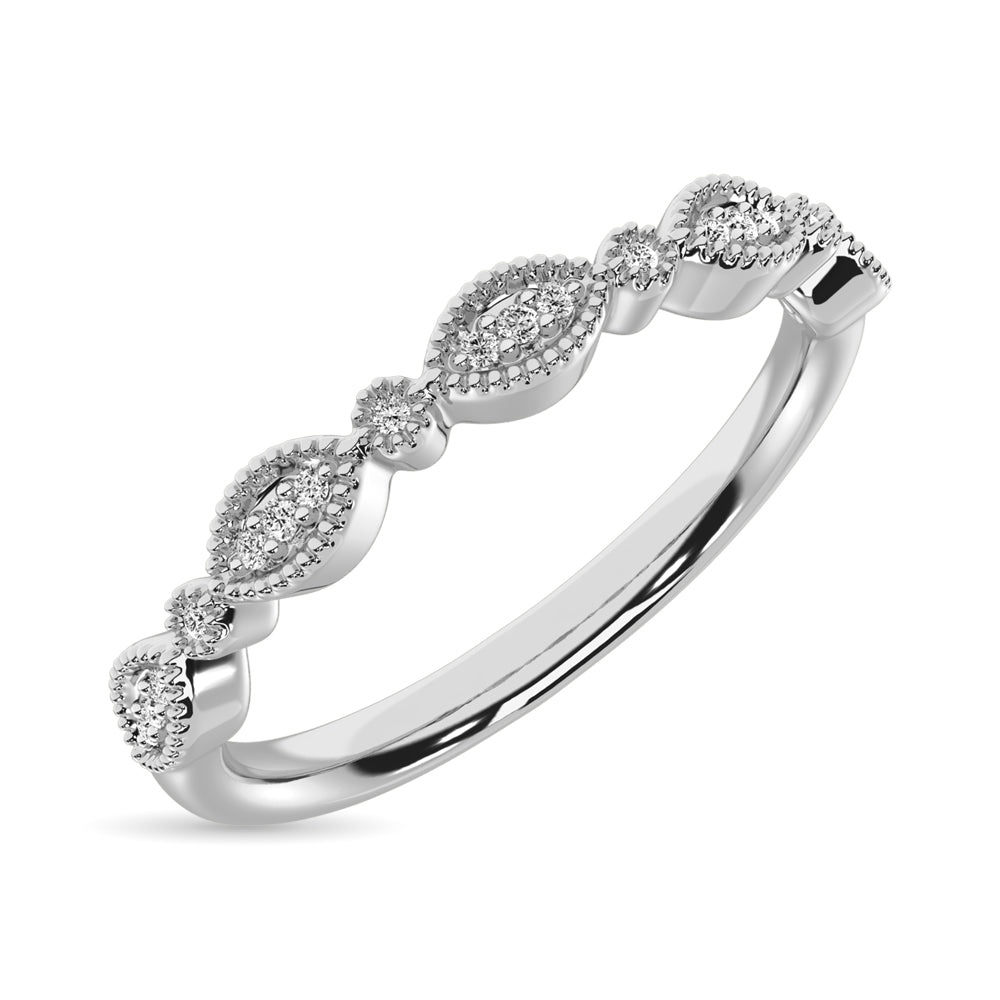 Diamond 1/50 Ct Tw Stackable Band In Sterling Silver