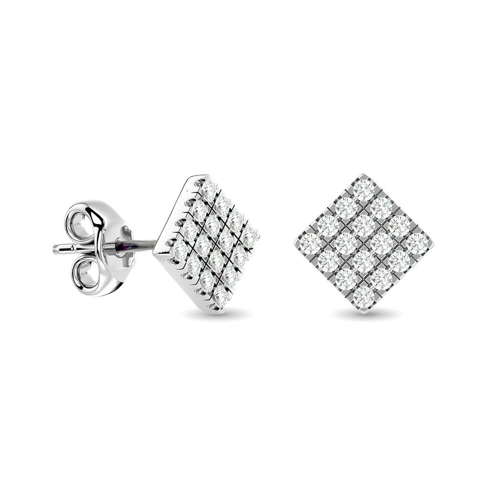 Diamond 1/3 Ct Tw Fashion Earrings In 10K White Gold